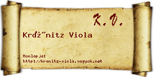 Kránitz Viola névjegykártya